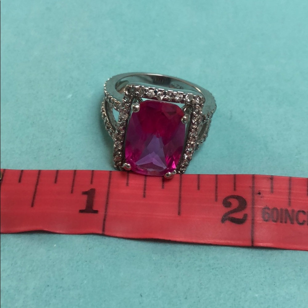 Pink 925 Statement Cocktail Ring - image 6